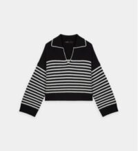 Pull Marinière rayé cachemire femme Noir Maje