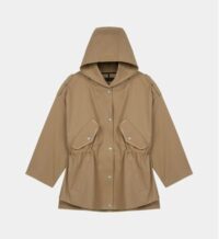 Manteau ample à capuche Gangzyum mi-long Beige Maje