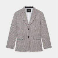 Veste tailleur Viva motif pied de poule Bleu Maje