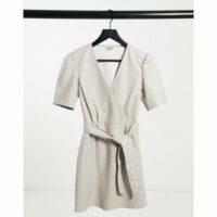 Robe portefeuille imitation cuir - Écru-Blanc Pimkie