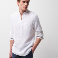 Chemise casual unie Blanc Devred 1902