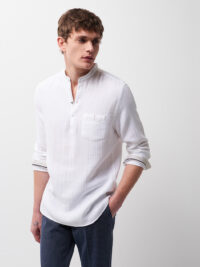 Chemise casual unie Blanc Devred 1902