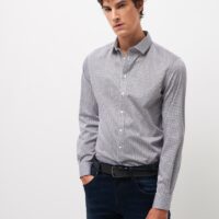 Chemise extraslim en popeline stretch Bleu Devred 1902