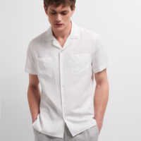 Chemise manches courtes casual unie Blanc Devred 1902