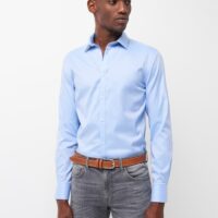 Chemise extraslim unie Bleu Devred 1902