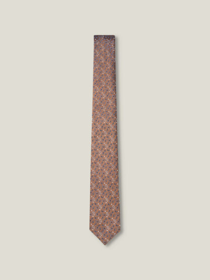 Cravate homme motifs cachemire Cognac Devred 1902