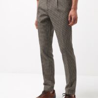 Pantalon coordonnable slim à carreaux Beige Devred 1902