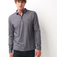 Polo manches longues homme basic Bleu Devred 1902