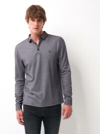 Polo manches longues homme basic Bleu Devred 1902