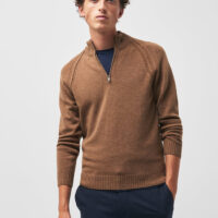 Pull col montant en laine d'agneau Beige Devred 1902