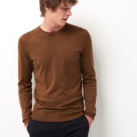 Pull col rond en mélange viscose Marron Devred 1902