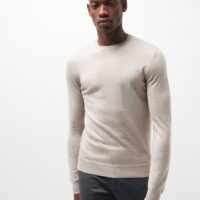 Pull col rond en laine mérinos Beige Devred 1902