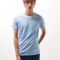 Tee shirt col rond chiné Bleu Devred 1902