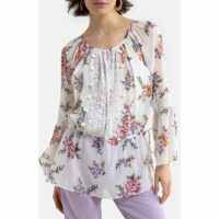 Blouse Equateur col rond et fleurie Freegun