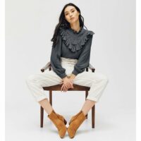 Blouse à plastron volantée Promod