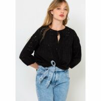 Blouse brodée  coton bio Camaïeu