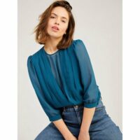 Blouse cintrée courte plissée Naf Naf