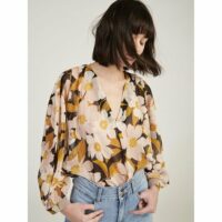 Blouse florale col v Naf Naf