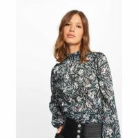 Blouse imprimée col montant Morgan