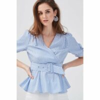 Blouse manches 3/4 ceinturée Camaïeu