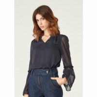 Blouse manches longues col volanté Naf Naf