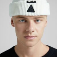 Bonnet Court Homme Blanc Bershka