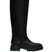 Bottes Hautes Plates En Cuir Pull&Bear