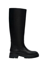 Bottes Hautes Plates En Cuir Pull&Bear