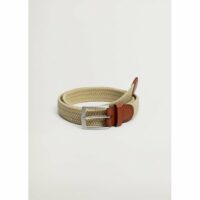 Ceinture tressée empiècements cuir Mango