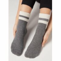 Chaussettes  antidérapantes avec cachemire et laine Camaïeu