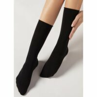 Chaussettes  longues en coton satiné Camaïeu