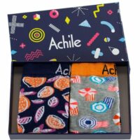 Coffret cadeau 2 paires de chaussettes en coton fantaisies Achile