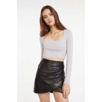 Crop top  manches courtes col carré BONITA Sylvie Thiriez