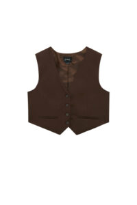 Gilet Sans Manches Habillé Marron Pull&Bear