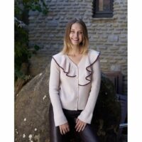 Gilet plastron volanté en laine mérinos Rodier