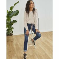 Jean 7/8 en denim stretch uni Riu Paris