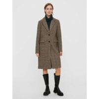 Manteau long droit à carreaux Vero Moda