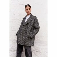 Manteau pied-de-poule fermé par un double boutonnage SIENA Pomm'Poire