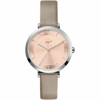 Montre Femme  GENEVA en Cuir Véritable de Veau Blanc Vicomte A