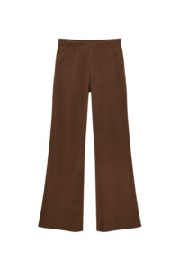 Pantalon évasé En Tissu Chocolat Pull&Bear