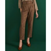 Pantalon taille haute tweed