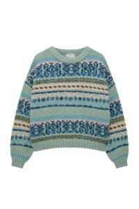 Pull En Maille Jacquard Vert Pull&Bear