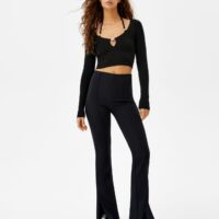 Pull Lanière Strass Femme Xl Noir Bershka