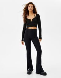 Pull Lanière Strass Femme Xl Noir Bershka