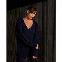 Pull col V oversize en cachemire