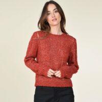 Pull maille chinée fantaisie col rond Molly Bracken