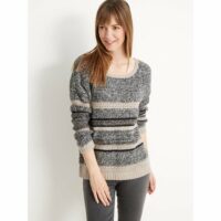 Pull maille fantaisie 10% laine Simone Perele