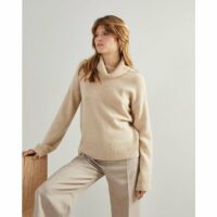 Pull oversize col roulé en cachemire 4 fils Rodier