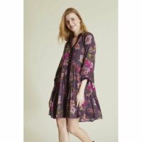 Robe au genou en crêpe fluide imprimé fleurs TEMPETE Galeries Lafayette