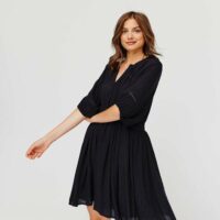 Robe bohème en crépon brodé Promod